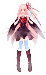 Rule 34 | 1girl, black dress, blue thighhighs, blunt bangs, boots, detached sleeves, dress, full body, hair ornament, highres, knee boots, kotonoha akane, long hair, looking at viewer, official art, open mouth, pink hair, red eyes, sidelocks, solo, standing, straight-on, tachi-e, thighhighs, transparent background, very long hair, voiceroid, yagasuri, yoshida yoshitsugi, zettai ryouiki