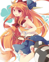 1girl bad_id bad_pixiv_id female_focus ibuki_suika kobato_(artist) morinaga_kobato orange_hair ribbon solo touhou