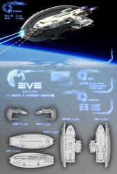 Rule 34 | 3d, absurdres, battleship (eve online), cannon, character sheet, commentary, concept art, copyright name, energy, energy beam, english text, eve online, firing, flying, from side, glowing, highres, horizon, in orbit, logo, military vehicle, multiple views, no humans, original, outdoors, pingouin84k, planet, projectile trail, science fiction, space, spacecraft, turret, vehicle focus