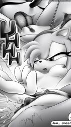 Rule 34 | 1boy, 1girl, amy rose, fingering, highres, licking, pussy, sonic (series), sonic the hedgehog, tcprod