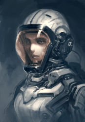 Rule 34 | 1girl, armor, astronaut, helmet, highres, jazz (2502888), original, realistic, science fiction, spacesuit
