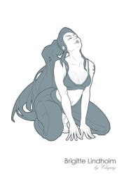 Rule 34 | breasts, greyscale, large breasts, long hair, monochrome, overwatch, overwatch 1, poses, solo, tagme, very long hair