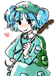 Rule 34 | 1girl, female focus, green hat, hat, kawashiro nitori, lowres, micha (futako), mitsuya, solo, touhou, two side up