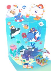 Rule 34 | &gt; &lt;, :3, :d, acro (kirby), air bubble, armor, artist name, axe knight (kirby), ball, bandana, bandana waddle dee, beach chair, beach umbrella, beachball, blipper, blowfish (kirby), blue bandana, blue sailor collar, bubble, captain vul, chair, character request, closed eyes, closed mouth, cloud, commentary request, coner, coral, crazy straw, cup, diving mask, drink, drinking straw, fake horns, fang, fatty whale, fish, fish bone, fishbone (kirby), fishing rod, floral print, flotzo, food, gloves, glunk (kirby), gobbler (kirby), goggles, grin, halberd (airship), hammer, hat, hawaiian shirt, helmet, holding, holding fishing rod, holding food, holding hammer, holding popsicle, horned helmet, horns, innertube, javelin knight, king dedede, kirby, kirby (series), kracko, lalala (kirby), lololo (kirby), looking down, lounge chair, lounging, mace knight, mask, meta knight, midooka (o k k), neckerchief, nintendo, one-eyed, one eye closed, open clothes, open mouth, open shirt, orca, parachute, pauldrons, popsicle, print shirt, red headwear, red neckerchief, red shirt, red sun, rock, sailor collar, sailor hat, sailor waddle dee, scarfy, seaweed, shade, shadow, sharp teeth, shipwreck, shirt, shoulder armor, simple background, smile, smoking pipe, snorkel, spikes, squid, squishy (kirby), star-shaped eyewear, star (symbol), starfish, submerged, sun, sunglasses, surfboard, surfing, swim ring, swimming, table, teeth, trident knight, twitter username, umbrella, underwater, waddle doo, water, watermark, white-framed eyewear, white background, white gloves, white headwear, wings, yellow eyes