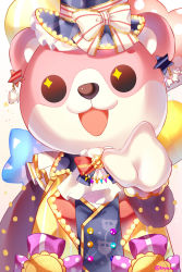 Rule 34 | + +, 10s, 1girl, :3, :d, animal costume, ascot, balloon, bang dream!, bear costume, bow, bowtie, earrings, hat, hat ribbon, highres, jewelry, looking at viewer, mascot costume, michelle (bang dream!), multicolored clothes, open mouth, pointing, pointing at viewer, ribbon, smile, solo, star (symbol), star earrings, striped ribbon, taya oco, teacup earrings, top hat, twitter username, vest