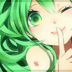 Rule 34 | 1girl, 39, earrings, face, finger to mouth, green eyes, green hair, hatsune miku, jewelry, lowres, matching hair/eyes, smile, solo, vocaloid, wink, zaki127