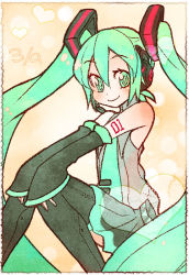 Rule 34 | detached sleeves, hatsune miku, long hair, shinryou rei, solo, tagme, thighhighs, twintails, very long hair, vocaloid