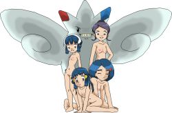 Rule 34 | 4girls, age difference, aliasing, bloggerman, blue eyes, blue hair, breasts, creatures (company), dawn (pokemon), evil grin, evil smile, freesia (pokemon), game freak, gen 4 pokemon, grin, hair bun, hair ornament, johanna (pokemon), large breasts, long hair, looking at viewer, mature female, mother (pokemon), mother and daughter, multiple girls, nintendo, nude, pokemon, pokemon (anime), pokemon (creature), pokemon dppt (anime), sad, salvia (pokemon), short hair, single hair bun, sitting, small breasts, smile, tagme, togekiss, transparent background, wariza