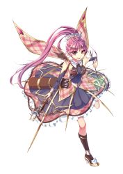 Rule 34 | 1girl, arrow (projectile), bad id, bad pixiv id, black socks, bow (weapon), cape, crossbow, detached sleeves, high heels, highres, humo3104, kneehighs, leg up, long hair, looking at viewer, open mouth, phantom of the kill, pink eyes, pink hair, ponytail, quiver, skirt, socks, solo, very long hair, weapon