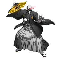 Rule 34 | 1boy, ainz ooal gown, fang, full body, japanese clothes, kimono, new year, official art, overlord (maruyama), skeleton, solo, tagme, transparent background