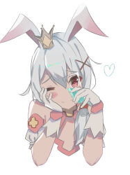 Rule 34 | 1girl, alcohol, animal ears, bad id, bad pixiv id, bare shoulders, closed mouth, crown, cup, dress, drinking glass, fox ears, gloves, hair between eyes, hair ornament, heart, highres, holding, holding cup, honkai (series), honkai impact 3rd, lan (a1553274327), looking at viewer, pink dress, pink hair, side ponytail, simple background, smile, solo, theresa apocalypse, theresa apocalypse (sakuno rondo), white background, white gloves, white hair, wine, wine glass