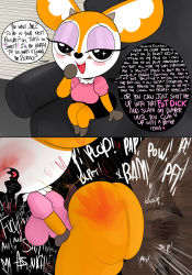 Rule 34 | 1boy, 1girl, absurdres, aggressive retsuko, animal ears, ass, black eyes, blush, breasts, chair, clothed female nude male, clothed sex, dark-skinned male, dark skin, doggystyle, english text, furry, furry female, furry with non-furry, heart, highres, huge ass, huge penis, huge testicles, interspecies, male pubic hair, mb ota, medium breasts, nude, open mouth, penis, pubic hair, sex, sex from behind, sitting, slap mark, smile, speech bubble, star-shaped pupils, star (symbol), symbol-shaped pupils, tail, testicles, tsunoda (aggretsuko), veins, veiny penis