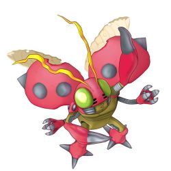 Rule 34 | 3d, bug, creature, digimon, digimon (creature), digimon story: cyber sleuth, game model, insect wings, no humans, official art, simple background, solo, tentomon, wings