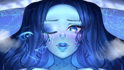 Rule 34 | 1girl, blue skin, close-up, colored skin, elden ring, lips, ranni the witch, solo, tagme