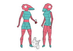 Rule 34 | 2girls, absurdres, alcohol, aqua dress, aqua footwear, aqua shirt, aqua shorts, bag, bare arms, beak, bottle, breasts, cigarette, colored skin, commentary, creatures (company), cup, dress, drinking glass, dual persona, excarabu, eye contact, game freak, gen 1 pokemon, highres, holding, holding cigarette, holding cup, holding drinking glass, looking at another, looking away, medium breasts, midriff, multiple girls, nintendo, personification, pink skin, pokemon, low poly, porygon, profile, shirt, shoes, shorts, simple background, sleeveless, sleeveless dress, sleeveless shirt, standing, white background
