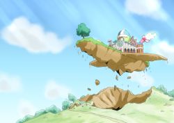Rule 34 | cloud, cloudy sky, commentary, day, dirt road, floating island, hill, itommy, light rays, no humans, outdoors, parody, planetarium, precure, road, scenery, sky, star color pen, star twinkle precure, suite precure, sunbeam, sunlight, tree, umbrella