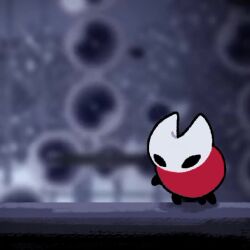 Rule 34 | 1girl, alicezakat, animated, arthropod girl, audible music, backflip, black eyes, black skin, blank eyes, blurry, blurry background, chibi, circular saw, cloak, colored skin, english text, female focus, full body, grey background, hollow knight, hornet (hollow knight), in-universe location, jumping, music, red cloak, saw, solo, sound, thank you, video