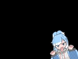 Rule 34 | 1girl, animated, animated gif, bad source, blue hair, blue shirt, cowboy shot, cropped hoodie, cropped shirt, grey shorts, half updo, help!! (hololive), high ponytail, hololive, hololive indonesia, hood, hoodie, jacket, jumping, kobo kanaeru, kobo kanaeru (1st costume), long hair, long sleeves, midriff, multicolored hair, navel, official art, pants, puffy long sleeves, puffy sleeves, ringed eyes, see-through, see-through jacket, shirt, shorts, simple background, solo, split ponytail, tight clothes, tight pants, transparent background, two-tone hair, virtual youtuber, white footwear, white hair, white hoodie, white pants, yoir