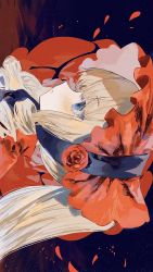 Rule 34 | 1girl, absurdres, artist request, blonde hair, blue eyes, blunt bangs, blush, bonnet, closed mouth, dress, expressionless, flower, from side, highres, light particles, long hair, profile, red dress, red flower, red headwear, red rose, rose, rozen maiden, shinku, sideways, solo, twintails, upper body