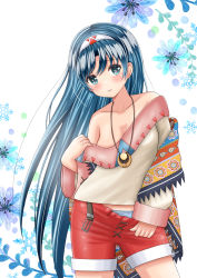 Rule 34 | 1girl, ahoge, aqua eyes, aqua hair, bare legs, bare shoulders, barefoot, bird, blue hair, blush, breasts, cleavage, cosplay, cropped legs, grass, hairband, hand on own knee, highres, jewelry, large breasts, long hair, long sleeves, look-alike, lucia (lunar), lucia (lunar) (cosplay), lunar, lunar 2: eternal blue, magic, necklace, pendant, red eyes, shawl, simple background, sitting, solo