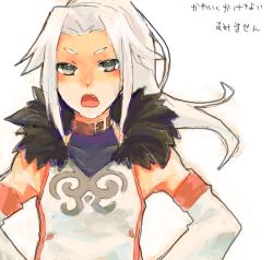 Rule 34 | 1boy, detached sleeves, grey eyes, image sample, ivar (tales), long hair, male focus, nagino hiiragi, open mouth, parted bangs, pixiv sample, solo, tales of (series), tales of xillia, white hair
