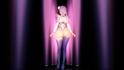 Rule 34 | 1girl, 3d, animated, ass, back, boots, bridal gauntlets, fate/grand order, fate (series), from behind, high heel boots, high heels, highres, huge ass, miyamoto musashi (fate), pasithea, solo, thick thighs, thigh boots, thighhighs, thighs, walking, video