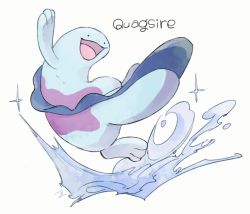 Rule 34 | :d, black eyes, character name, commentary request, creatures (company), game freak, gen 2 pokemon, nigiri (ngr24), nintendo, no humans, open mouth, pokemon, pokemon (creature), quagsire, smile, solo, sparkle, toes, tongue, water