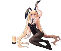 Rule 34 | 1girl, allenes, animal ears, ardent (azur lane), ardent (master ardent?) (azur lane), ardent (master ardent?) (azur lane), arm strap, arm support, arm up, azur lane, black bow, black bowtie, black leotard, black pantyhose, blonde hair, blue eyes, bow, bowtie, breasts, detached collar, fake animal ears, full body, highleg, highleg leotard, highres, large breasts, leotard, long hair, looking at viewer, official alternate costume, official art, pantyhose, parted lips, playboy bunny, rabbit ears, solo, strapless, strapless leotard, sword, thighband pantyhose, transparent background, twintails, very long hair, weapon, wrist cuffs