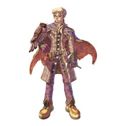 Rule 34 | 1boy, 2000s (style), alchemist (ragnarok online), bird, bird on hand, blonde hair, blue cape, boots, brown coat, brown eyes, brown footwear, brown gloves, brown pants, cape, closed mouth, coat, cross-laced footwear, expressionless, full body, glasses, gloves, highres, holding, holding staff, long sleeves, looking at animal, male focus, myung-jin lee, official art, owl, pants, pince-nez, ragnarok online, red cape, round eyewear, short hair, simple background, solo, staff, standing, tachi-e, transparent background, two-sided cape, two-sided fabric, vial