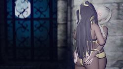 Rule 34 | 2girls, 3d, against wall, alternate costume, animated, ass grab, black hair, black nails, bodystocking, closed eyes, cosplay, dark mage (fire emblem awakening), emilyblend34, fire emblem, fire emblem awakening, grabbing another&#039;s ass, grey hair, highres, intelligent systems, kiss, multiple girls, nail polish, nintendo, robin (female) (fire emblem), robin (fire emblem), tharja (fire emblem), tharja (fire emblem) (cosplay), twintails, video, yuri