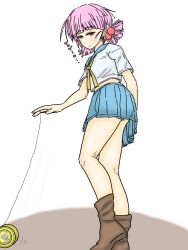 Rule 34 | chousoku spinner, highres, miniskirt, oni kamaboko ichigo daifuku, pink hair, skirt, tagme, yo-yo