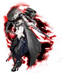 Rule 34 | 10s, 1girl, abyssal ship, ankle boots, bodysuit, boots, cape, full body, gloves, hat, high heels, kantai collection, long hair, official art, oguchi, pale skin, personification, silver hair, solo, transparent background, wo-class aircraft carrier