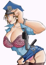 Rule 34 | bra, breasts, cleavage, huge breasts, jill valentine, large breasts, lingerie, open clothes, open shirt, panties, pantyshot, resident evil, shirt, skirt, underwear, upskirt