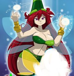 Rule 34 | 1girl, betilla, betilla (rayman), between breasts, blush, boots, bracelet, breasts, cleavage, curvy, fairy, fairy wings, floating, floating hair, full body, green footwear, green headwear, hat, jewelry, large breasts, long hair, midriff, miniskirt, rayman, red hair, shonuff44, simple background, sketch, skirt, strapless, thick thighs, thigh boots, thighs, tongue, tube top, very long hair, white background, wide hips, wings