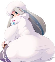 Rule 34 | 1girl, ass, blue eyes, breasts, creatures (company), game freak, gym leader, highres, huge ass, huge breasts, long hair, mature female, melony (pokemon), nintendo, plump, pokemon, pokemon swsh, very long hair