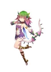 Rule 34 | 1girl, absurdres, artist request, bow (weapon), bracer, brown footwear, dress, eversoul, fairy, fairy wings, full body, game cg, green hair, hair over eyes, highres, holding, holding bow (weapon), holding weapon, leg up, medium hair, miniskirt, multicolored hair, official art, pink hair, pixie (eversoul), pointy ears, purple dress, skirt, sleeveless, smile, solo, tachi-e, transparent background, two-tone dress, two-tone hair, weapon, white dress, wings