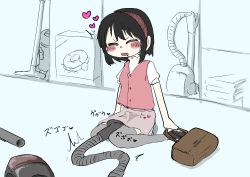Rule 34 | 1girl, absurdres, bag, black hair, blouse, blush, blush stickers, box, buttons, closed eyes, clothed masturbation, drooling, female masturbation, hairband, handbag, heart, highres, hiropa, holding, masturbation, mouth drool, on floor, open mouth, original, public indecency, shirt, shoes, shop, short hair, short sleeves, sitting, sketch, skirt, solo, sound effects, thighhighs, twitching, vacuum cleaner, wariza, white shirt, wince