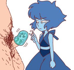 Rule 34 | 1boy, 1girl, afterimage, alien, artificial vagina, blue hair, blue skin, blush, breasts, clothed female nude male, colored skin, erection, gem, gnome-no, hydrokinesis, lapis lazuli (steven universe), lowres, magic, male pubic hair, midriff, motion lines, nude, old, old man, penis, pubic hair, sex toy, short hair, simple background, size difference, steven universe, testicles, unamused, water, white background