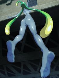 Rule 34 | 10s, 1girl, absurdres, ass, back, barefoot, feet, highres, monster girl, monster musume no iru nichijou, slime, solo, stitched, suu (monster musume), third-party edit