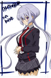 Rule 34 | 10s, 1girl, blue hair, koike satoshi, purple eyes, purple hair, school uniform, senki zesshou symphogear, twintails, yukine chris