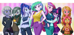 Rule 34 | 6+girls, babs seed, cadance (my little pony), celestia (my little pony), highres, limestone pie, luna (my little pony), marble pie, multiple girls, my little pony, my little pony: equestria girls, my little pony: friendship is magic, personification, sci-twi, sunflower (mlp), tagme, twilight sparkle, uotapo