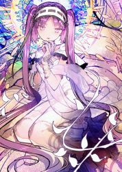 Rule 34 | 1girl, akira (kaned fools), dress, fate/grand order, fate/hollow ataraxia, fate (series), long hair, official art, pink eyes, pink hair, resized, see-through, solo, stheno (fate), stheno (third ascension) (fate), upscaled, very long hair, waifu2x, white dress