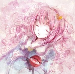 Rule 34 | 1girl, closed eyes, flower, flower bed, hairband, heart, himemurasaki, komeiji satori, pink hair, rose, short hair, solo, third eye, touhou