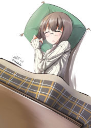 Rule 34 | 10s, 1girl, bad id, bad pixiv id, bespectacled, brown hair, closed eyes, glasses, kantai collection, nekobaka, short hair, simple background, sleeping, solo, taihou (kancolle)
