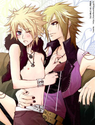 Rule 34 | 2boys, blonde hair, cross, earrings, jewelry, male focus, multiple boys, nail polish, necklace, topless male, tagme, yaoi