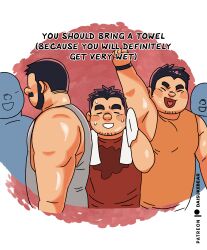 Rule 34 | 5boys, :d, = =, absurdres, bara, blush, cropped torso, daisukebear, deformed, english text, faceless, faceless male, facial hair, goatee stubble, heart, heart in mouth, highres, male focus, multiple boys, muscular, muscular male, mustache, nightclub, no eyes, open mouth, original, shirt, short hair, sleeveless, sleeveless shirt, smile, standing, stubble, thick eyebrows, wiping sweat