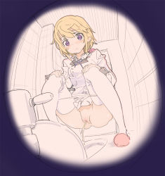 Rule 34 | 10s, 1girl, censored, charlotte dunois, female focus, fisheye, infinite stratos, media factory, mochi (circle rin), mosaic censoring, pee, peeing, pussy, solo, squat toilet, squatting, thighhighs, toilet, toilet use, voyeurism