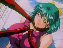 Rule 34 | animated, animated gif, asphyxiation, bare shoulders, bouncing breasts, breasts, breasts apart, clenched teeth, close-up, cloud, closed eyes, green hair, hair ribbon, injuu gakuen la blue girl, japanese clothes, kimono, large breasts, lowres, ninja, nipples, no bra, open clothes, open mouth, open shirt, outdoors, pov, rape, restrained, ribbon, shirt, short hair, sky, solo focus, strangling, teeth, tentacles, undressing, wince, yaku
