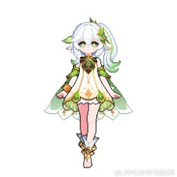 1girl bare_shoulders bloomers bracelet commentary cross-shaped_pupils detached_sleeves dress full_body genshin_impact gold_trim green_hair green_sleeves hair_between_eyes hair_ornament jewelry lancekim0806 leaf_hair_ornament long_hair looking_at_viewer multicolored_hair nahida_(genshin_impact) pixel_art pointy_ears side_ponytail simple_background sleeveless sleeveless_dress solo standing stirrup_legwear streaked_hair symbol-shaped_pupils toeless_legwear toes twitter_username underwear white_background white_bloomers white_dress white_hair