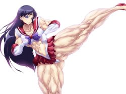Rule 34 | 1girl, bishoujo senshi sailor moon, hino rei, muscular, muscular female, purukogi (plasma beach), sailor mars